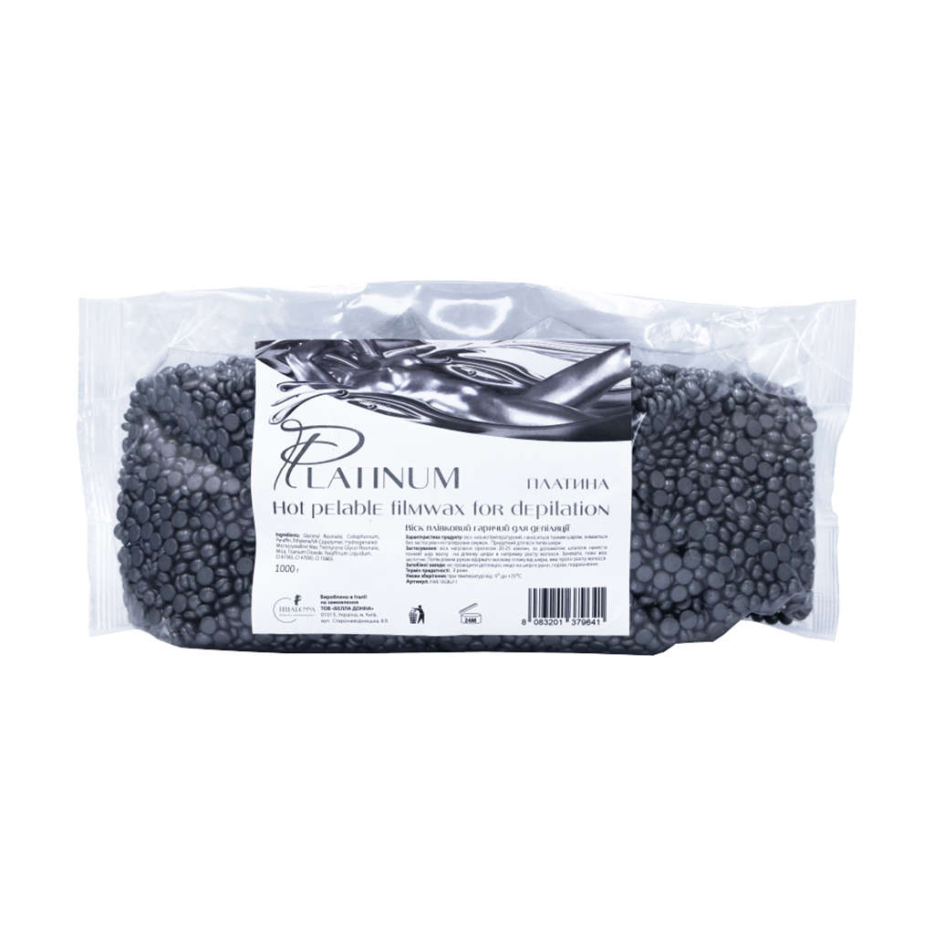 Гарячий плівковий віск для депіляції Bella Donna Hot Pelable Filmwax Платина у гранулах, 1 кг